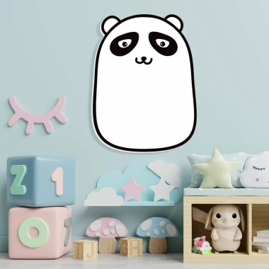 Magnetic dry-erase board for kids, Panda 013 - Decor for a child\'s room with light-colored walls and toys.