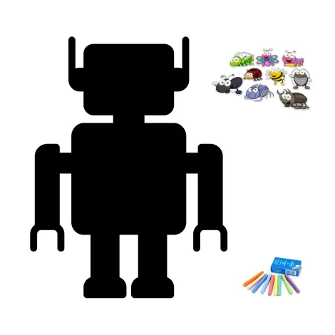 Magnetic chalkboard Robot 416 - Graphic design. Rectangular robot with additional elements.