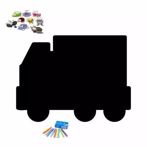 Chalkboard magnetic board Truck 420 - Graphic design. Black truck silhouette with colorful markers.
