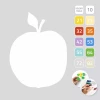 White apple-shaped dry-erase magnetic board for the kitchen with a leaf design.