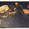 Individual reproduction of Doubting Thomas by M. Caravaggio, canvas stretched on a frame, varnished, 100 x 75 cm.