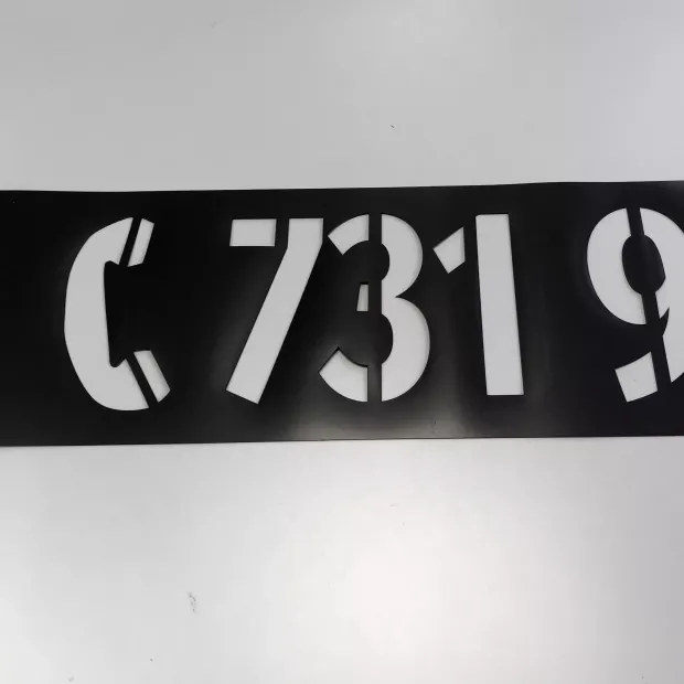 Custom set of 5 magnetic templates, 0.7 mm thick, tailored to client specifications - Graphic design pattern.