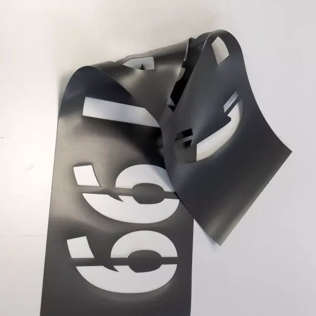 Custom set of 5 magnetic templates, 0.7 mm thick, tailored to client specifications - Graphic design pattern.