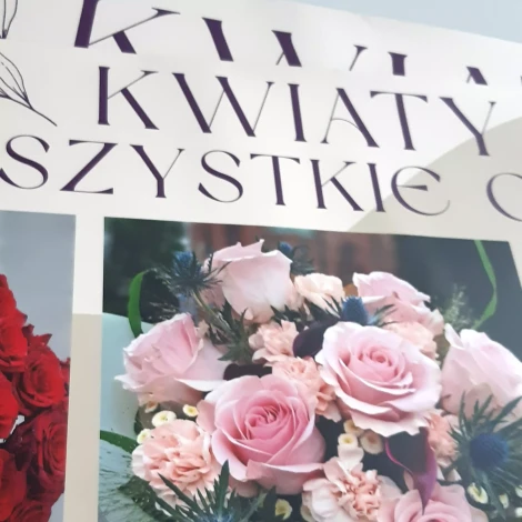 Set of 2 individual printed stickers, matte laminate, 120 x 60 cm - Graphic design featuring a bouquet.