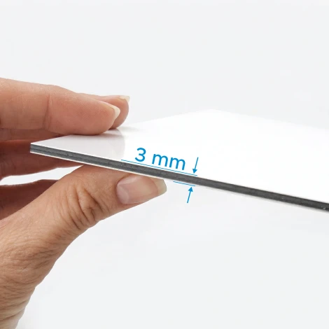 3 mm white dibond sheet custom size - Graphic design. Simple, smooth surface with a white background.