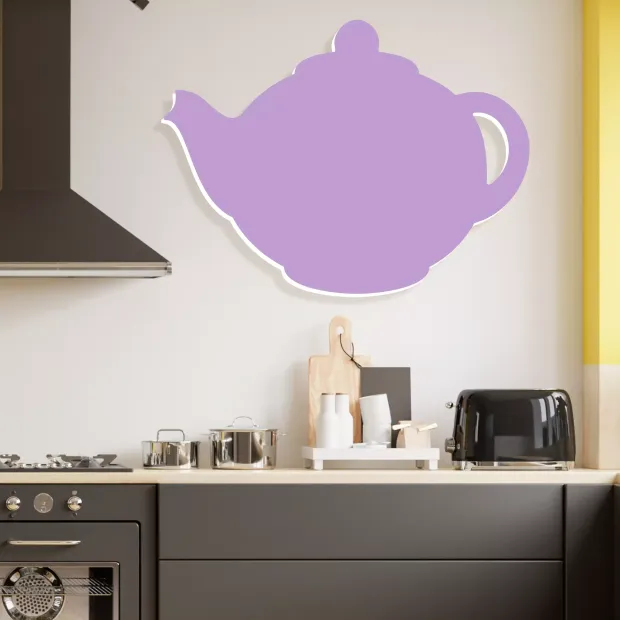 Magnetic whiteboard for the kitchen Imbryk 402 - Bright walls and modern furniture in the kitchen setup.