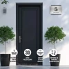 Engraved dibond address plaque 42 x 35 cm silver-black brushed - Ideal for modern entryway decor.