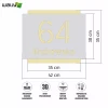 Engraved address plaque in dibond, 42 x 35 cm, silver-gold - Rectangular design with cut-out numbers.
