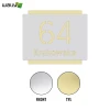 Engraved address plaque made of dibond, 42 x 35 cm, silver-gold - Simple rectangle with cut-out numbers.