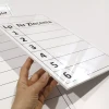 A4 dry-erase board - Graphic design with simple horizontal lines and numbered columns.