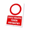 No Entry Private Property Sign - Graphic Design. Red circle on white background with bold text on red background.