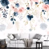 Flower wallpaper 0543 DW - Living room arrangement with light-colored sofas and geometric patterned cushions.