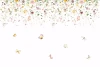 Butterfly and leaf wallpaper 0518 DW - Graphic design with colorful butterflies and flowers on a white background.