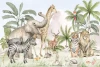 Wild Animals Wallpaper for Kids\' Room 0523 DW - Features various wild animals in a natural setting.