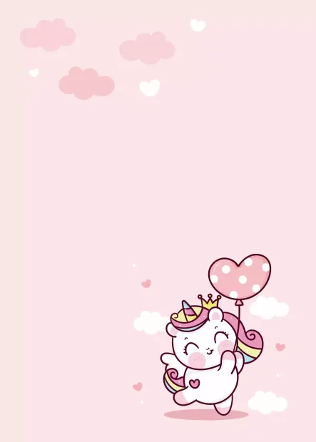 Dry-erase magnetic board for kids Kicia, princess 598 - Graphic design with pink background, clouds, and hearts.