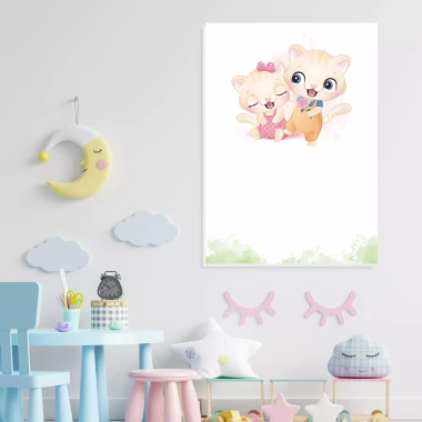 Dry-erase magnetic board for kids, Kittens 601 - Perfect for a child\'s room with light-colored walls and furniture.
