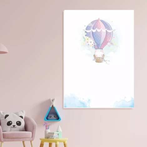 Dry-erase magnetic board for kids, Cat in a Balloon 604 - Ideal for a child\'s room with light-colored walls.