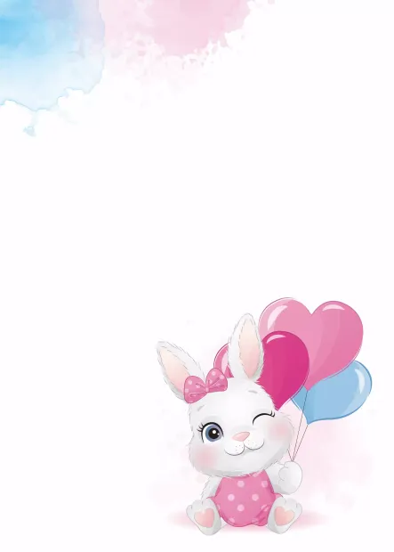Dry-erase magnetic board for kids featuring a bunny with balloons design.