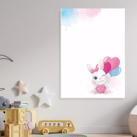 Magnetic dry-erase board for kids, Bunny with balloons 602 - Ideal for brightening up a child\'s room.