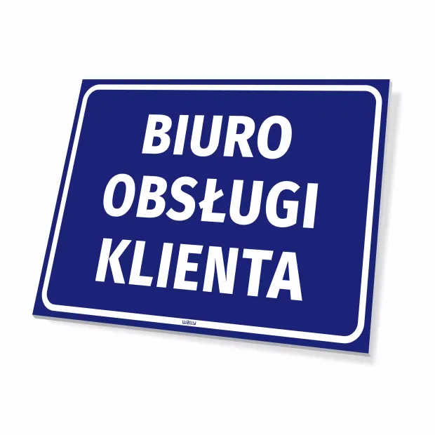 Modern customer service sign, perfect for office or reception area.