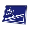 Information sign: Disabled access platform - Graphic design. Image shows a person in a wheelchair.