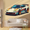 Youth wallpaper featuring racing sports cars in a dynamic cartoon style. Design code 0546.