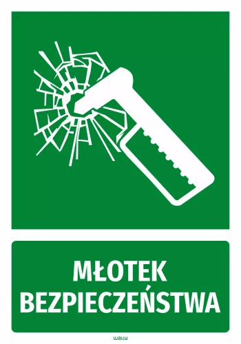 Emergency Hammer Information Sticker