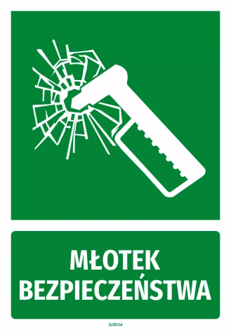 Emergency Hammer Information Sticker