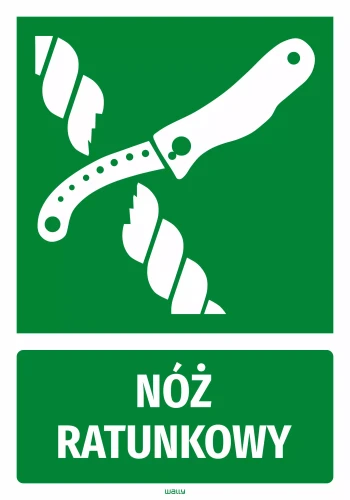 Rescue Knife Information Sticker