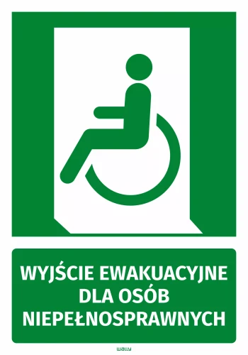 Information Sticker: Emergency Exit for Disabled Persons