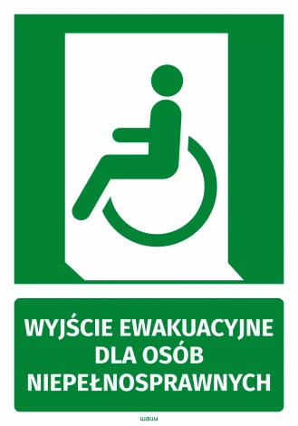 Information Sticker: Emergency Exit for Disabled Persons