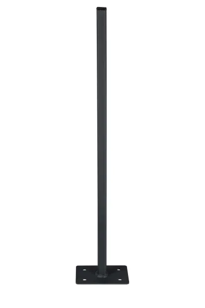 Post with base for signs – 60/80 cm - Graphic design. Simple, rectangular shape in graphite color.