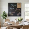 Magnetic chalkboard for chalk markers - Dining room setup with light-colored walls and wooden furniture.