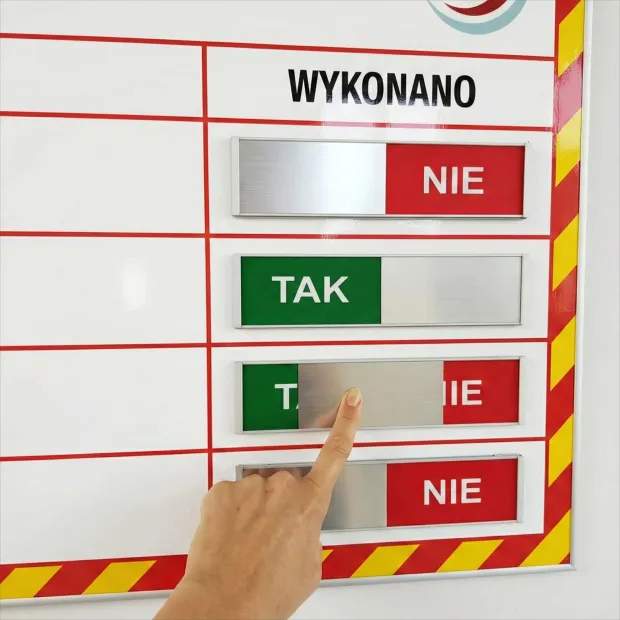 Magnetic whiteboard in an aluminum frame with custom print - Graphic pattern. Simple rectangles.