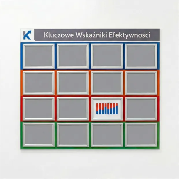 Magnetic whiteboard in an aluminum frame with custom print - Graphic pattern. Simple grid design.