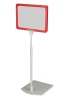 Dry-erase board with a telescopic stand in A3, A4, A5 sizes - Office setup. Red frame and base.