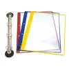 Magnetic display folder for A4 documents - Graphic design. Transparent panels in red, yellow, and blue.