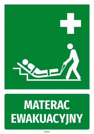 Information Sticker: Evacuation mattress