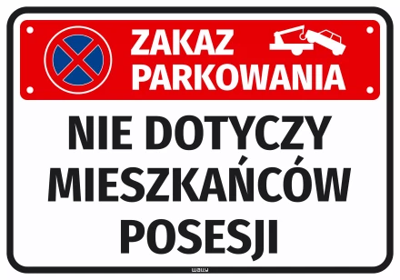 Sticker: No Parking – Property Residents Excepted