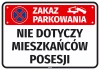 Sticker: No Parking – Property Residents Excepted