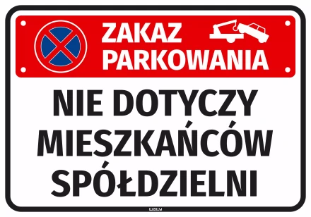 Sticker: No Parking – Property Residents Excepted