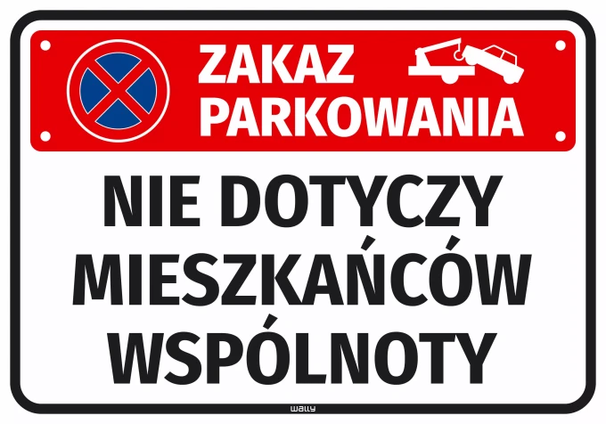 Sticker: No Parking – Community Residents Excepted