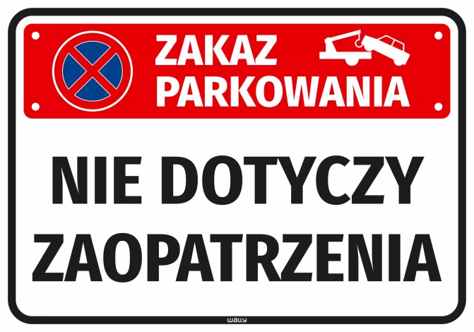 Sticker: No Parking – Deliveries Excepted