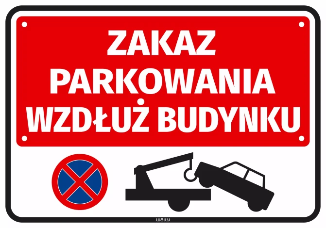 Sticker: No Parking Along the Building