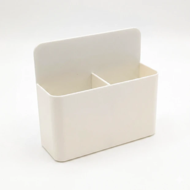 Magnetic container for accessories and markers - Graphic design. Simple rectangular shape with a movable divider.