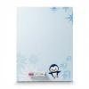Magnetic marker shelf with a graphic design featuring a penguin and ice cubes on a light blue background.