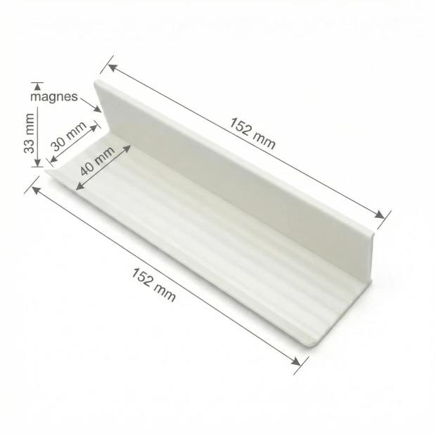 Magnetic marker shelf with a graphic design. Simple rectangular shape with a wavy edge.
