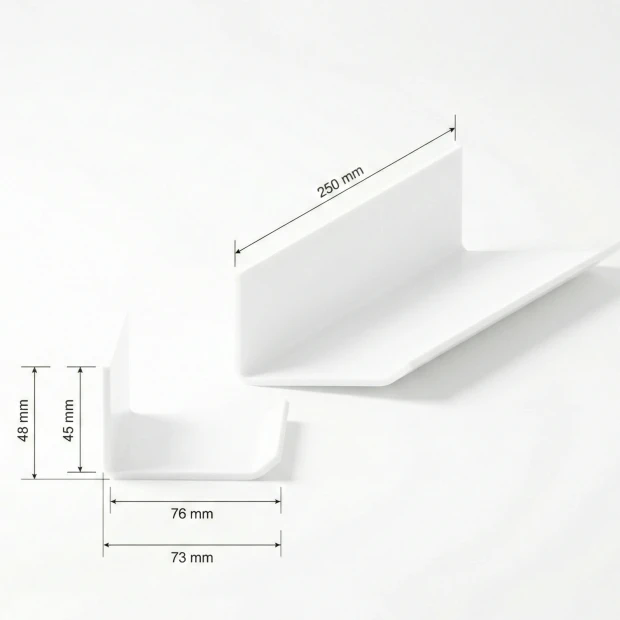 Self-adhesive marker shelf - Graphic design. Simple rectangular shape with rounded edges.