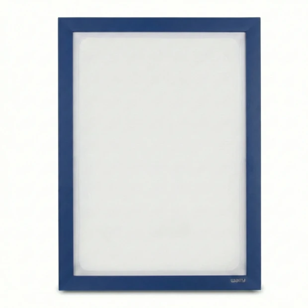Blue A4 self-adhesive magnetic frame for direct writing with cutout - Graphic design. Simple and stylish.