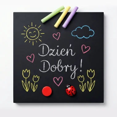 Magnetic chalkboard with a cheerful &amp;amp;amp;amp;amp;amp;amp;quot;Good Morning!&amp;amp;amp;amp;amp;amp;amp;quot; message, perfect for creative decor in children\'s spaces.